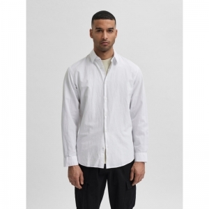 SLHSLIMNEW-LINEN SHIRT LS NOOS 178615 White