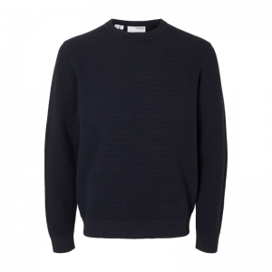 SLHROSS LS KNIT STRUCTURE CREW 187760 Dark Sap