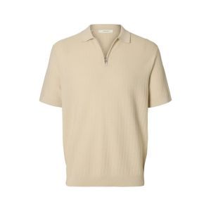 SLMCRAN SS KNIT STRUCTURE ZIP 184679 Oatmeal